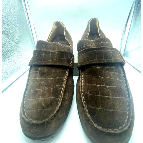 Born Alligator print Leather Driving shoes Shoe Sz 8.5 M /W Brown Loafer unisex - Picture 8 of 9